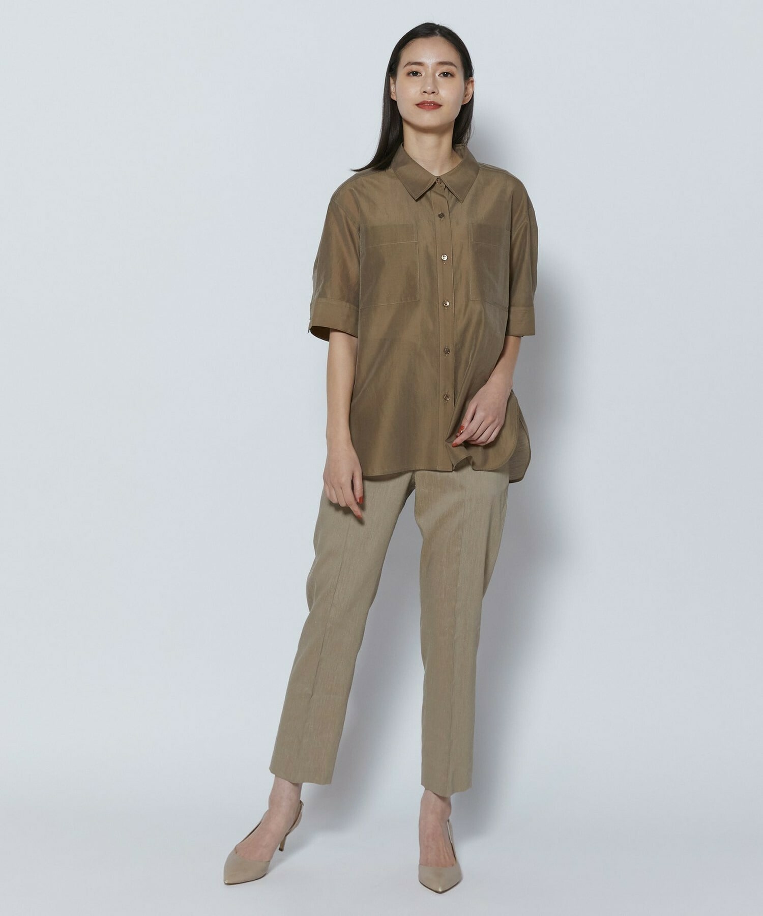 【COUTURIER】ファインリネンクロスパンツ 詳細画像 モカ 8