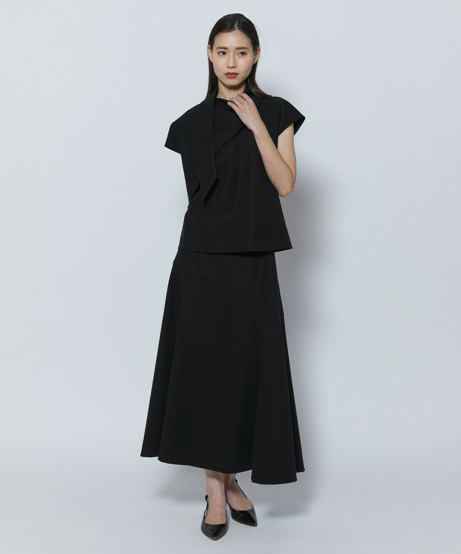 【COUTURIER】60/2Vダブルクロススカート 詳細画像 ブラック 6