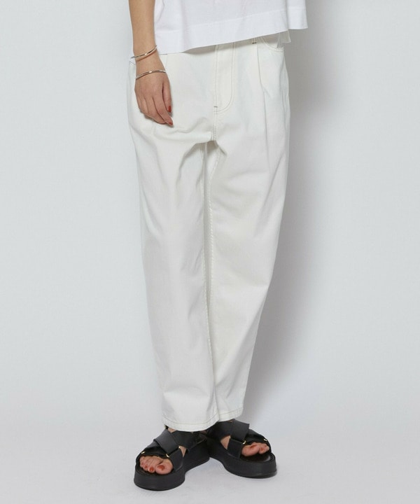 【L'EQUIPE】7ozストレッチデニムテーパードシルエットパンツ