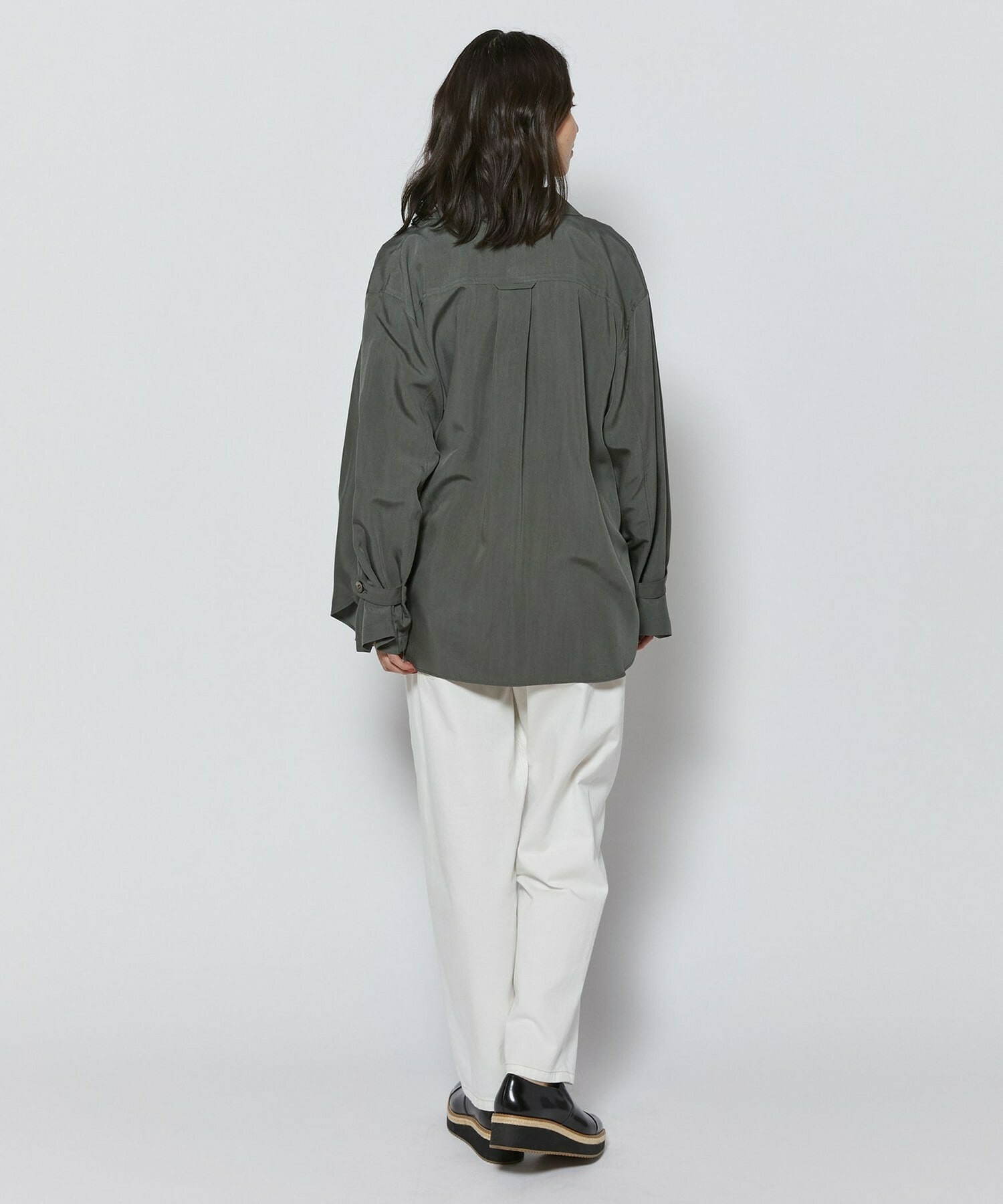 【L'EQUIPE】7ozストレッチデニムテーパードシルエットパンツ 詳細画像 ホワイト 7