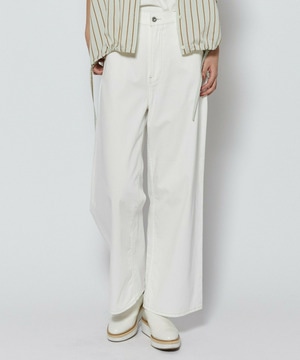 【L'EQUIPE】7ozストレッチデニムセミワイドパンツ 詳細画像 ホワイト 1