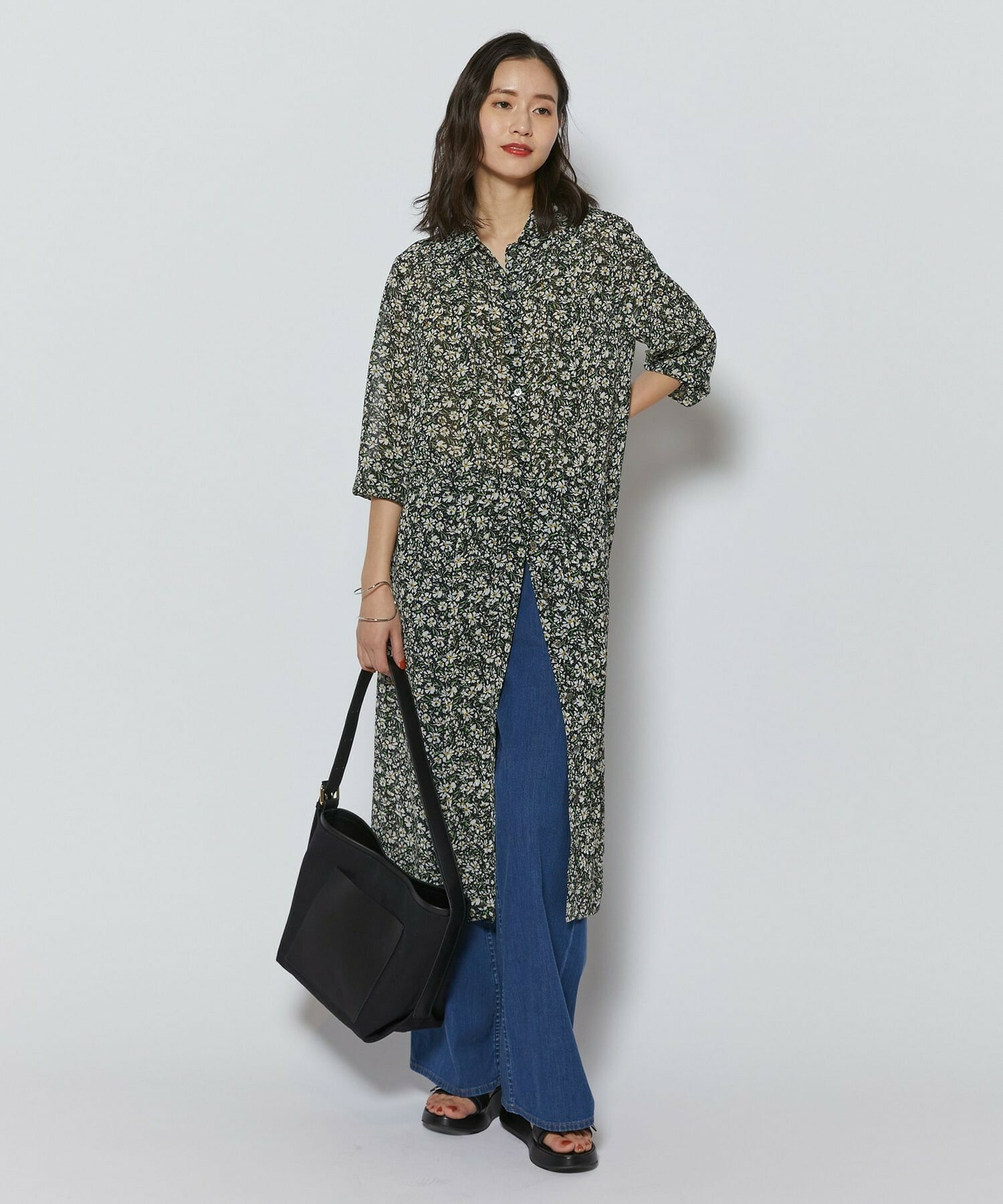 【L'EQUIPE】7ozストレッチデニムセミワイドパンツ 詳細画像 インディゴブルー 27