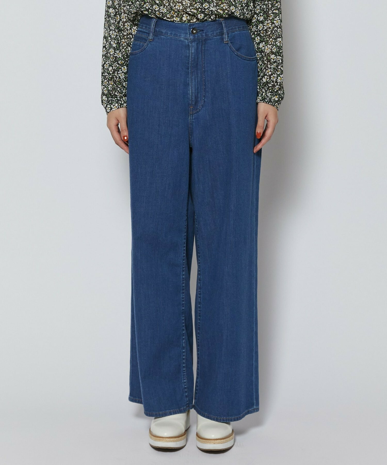 【L'EQUIPE】7ozストレッチデニムセミワイドパンツ 詳細画像 インディゴブルー 29