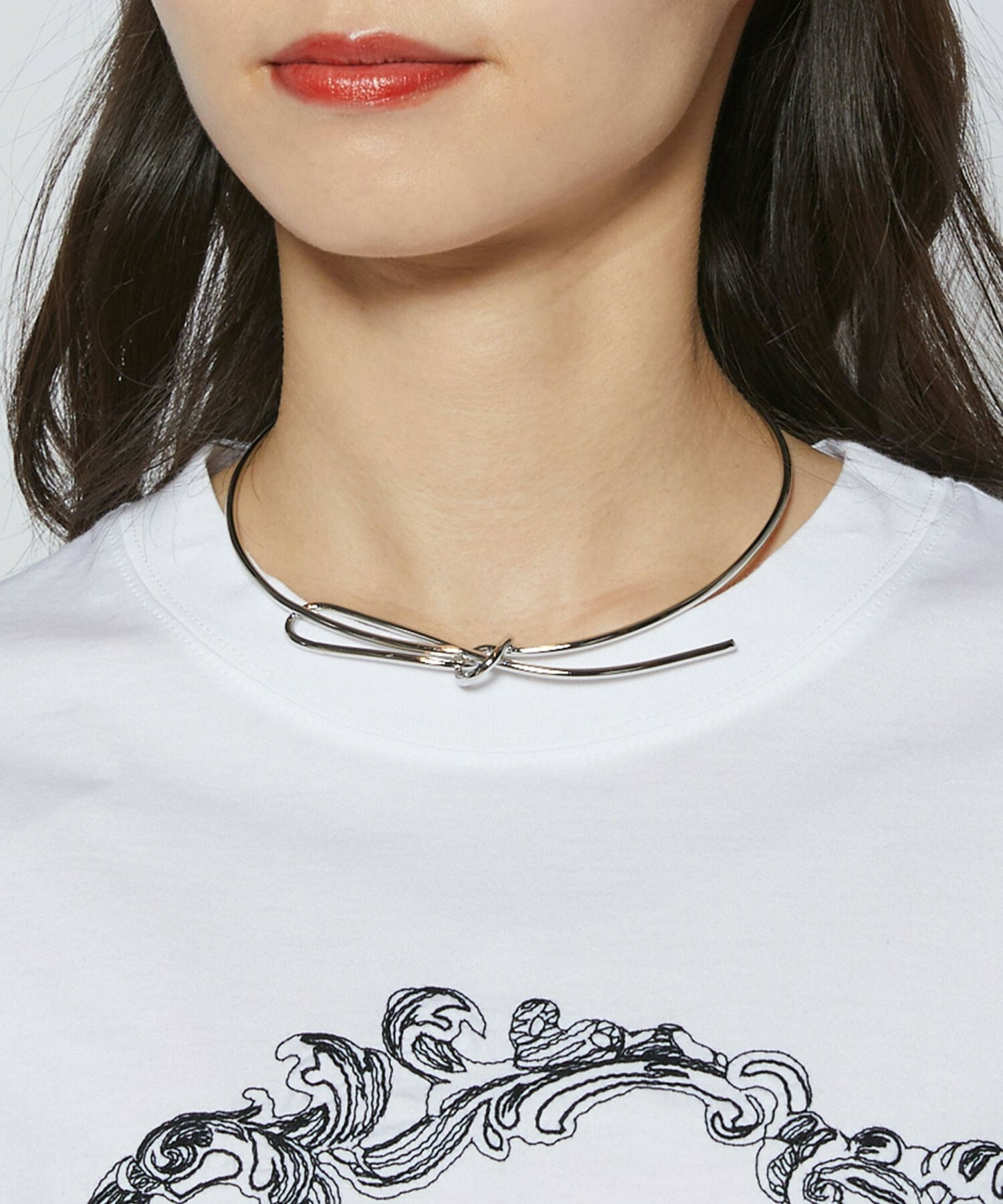 【L'EQUIPE】リボンネックレス 詳細画像 シルバー 1