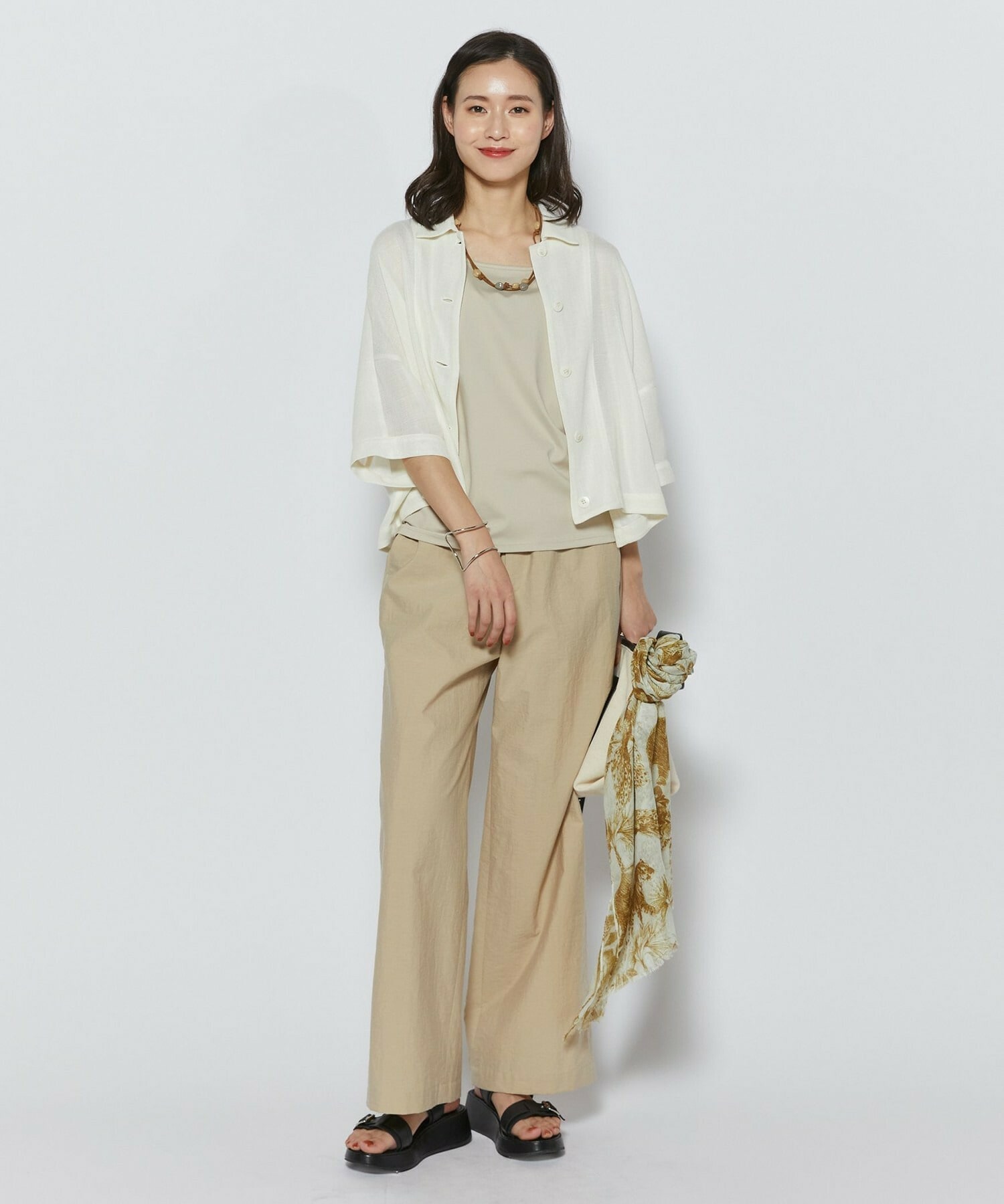 【L'EQUIPE】アクリルラリエット 詳細画像 ベージュ系その他 6