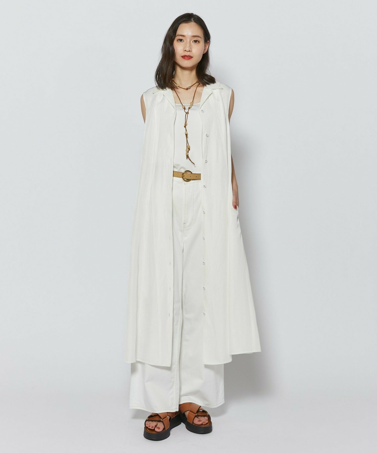 【L'EQUIPE】アクリルラリエット 詳細画像 ベージュ系その他 8