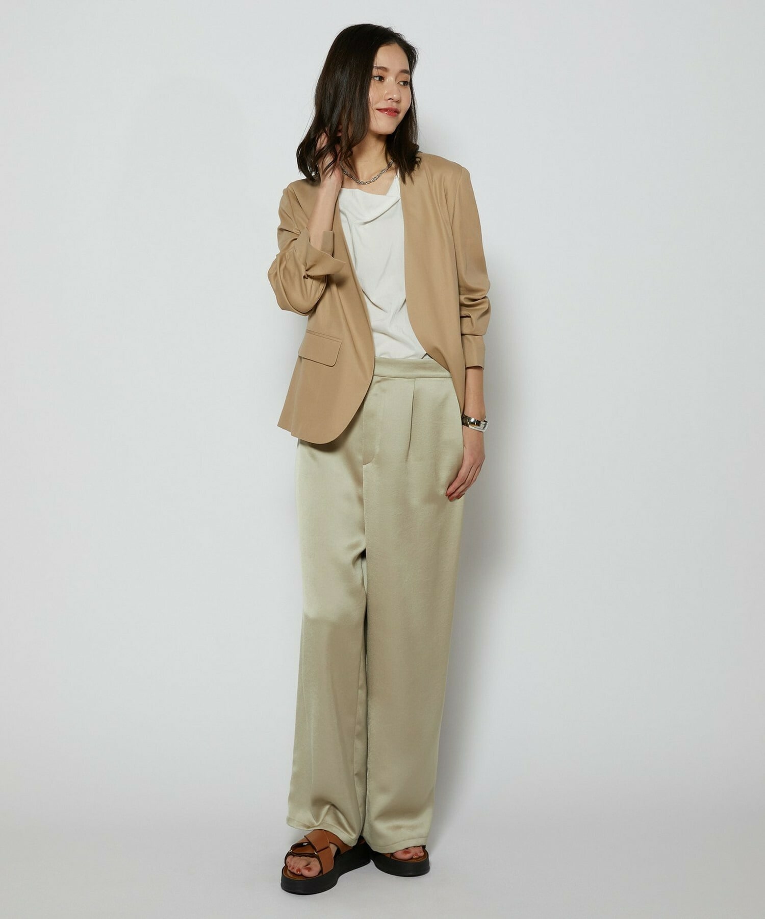 【L'EQUIPE】捻りチェーンショートネックレス 詳細画像 シルバー 4