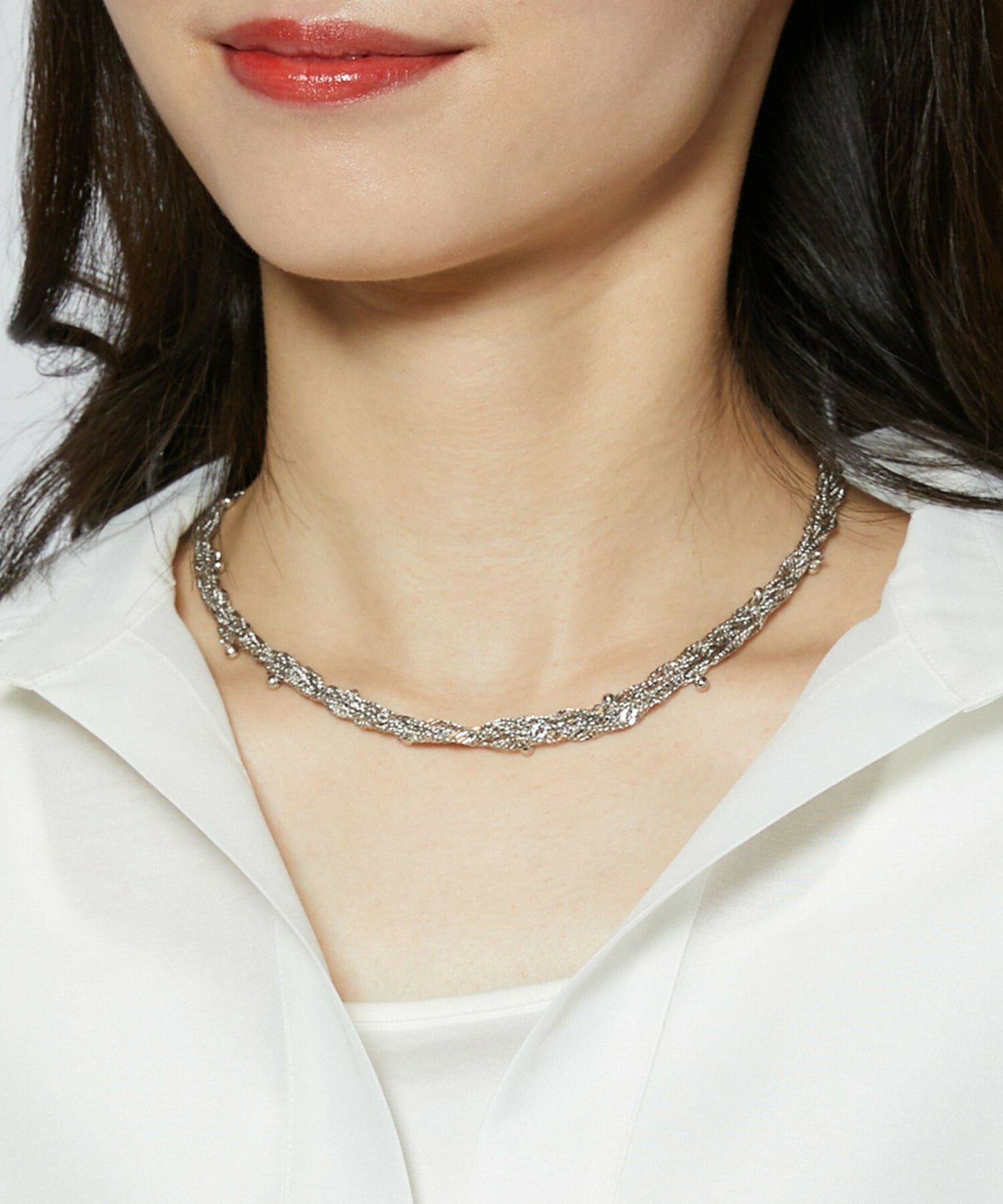 【L'EQUIPE】捻りチェーンショートネックレス 詳細画像 シルバー 9