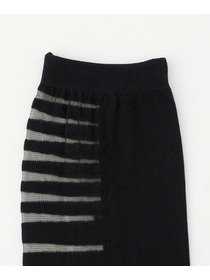 【L'EQUIPE】シースルーMIXボーダーソックス 詳細画像 ブラック 1