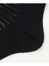 【L'EQUIPE】シースルーMIXボーダーソックス 詳細画像 ブラック 3