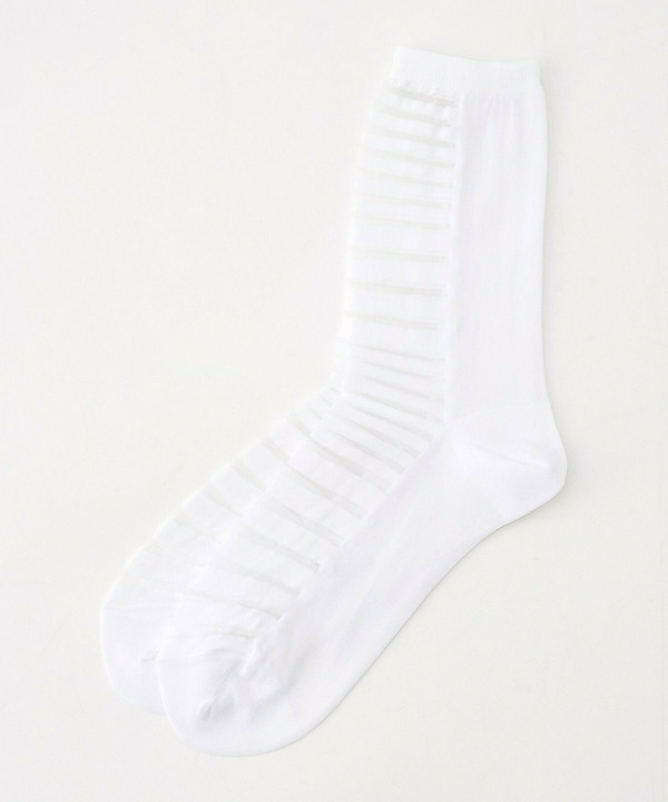 【L'EQUIPE】シースルーMIXボーダーソックス