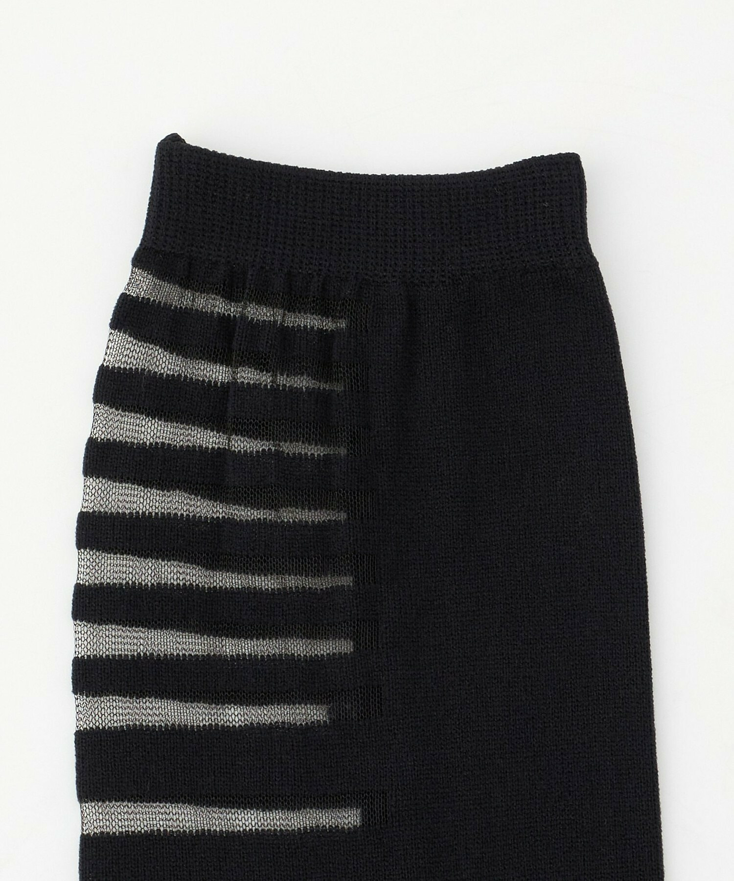 【L'EQUIPE】シースルーMIXボーダーソックス 詳細画像 ブラック 1