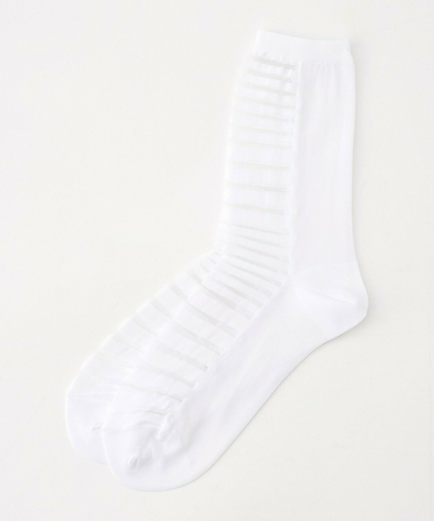 【L'EQUIPE】シースルーMIXボーダーソックス 詳細画像 ホワイト 1