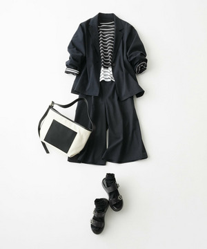 【L'EQUIPE】［eclat 2026年5月号掲載商品］重ね履き風ソックス 詳細画像 ブラック 2