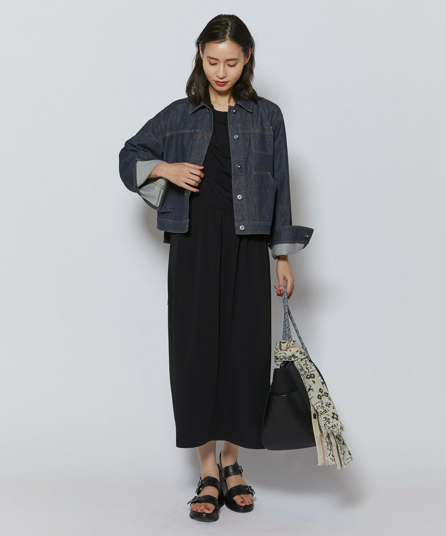 【L'EQUIPE】V.FRAAS フラワーバンダナ風ストール 詳細画像 マスタード 7