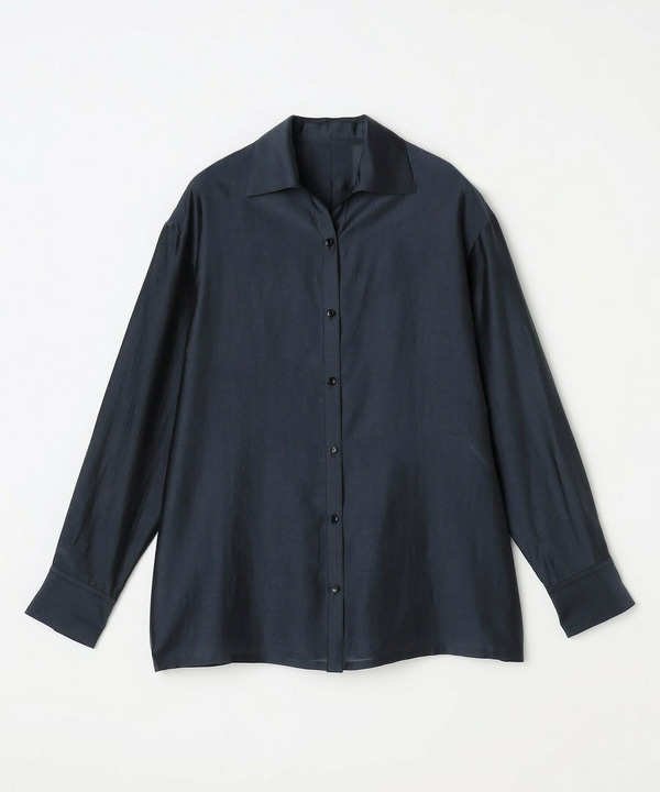 シャイニーローンシャツブラウス 詳細画像 ネイビー 1