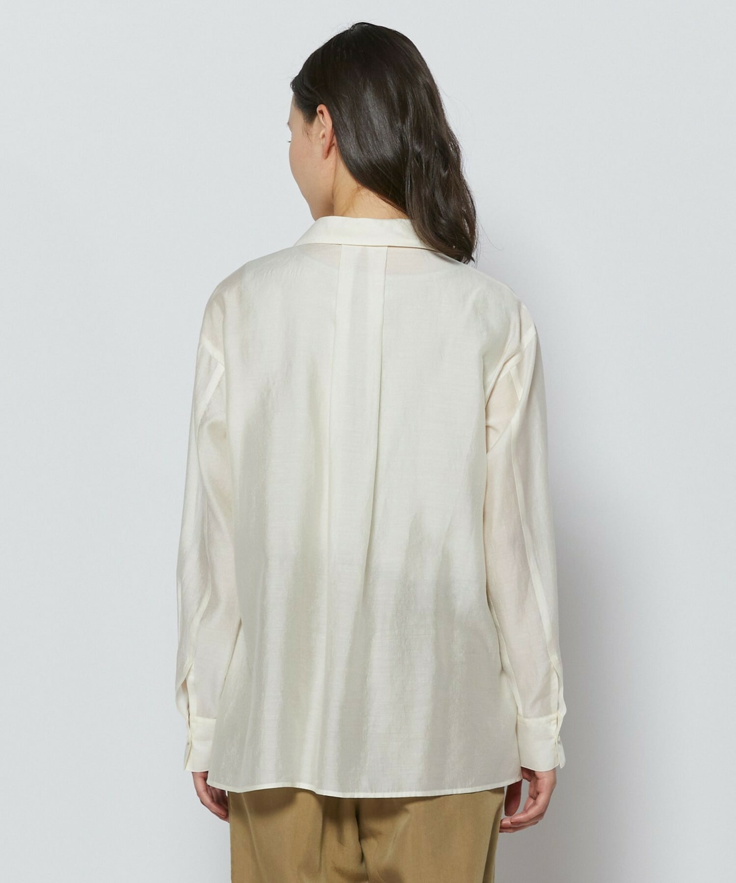 【L'EQUIPE】シャイニーローンシャツブラウス 詳細画像 ネイビー 12