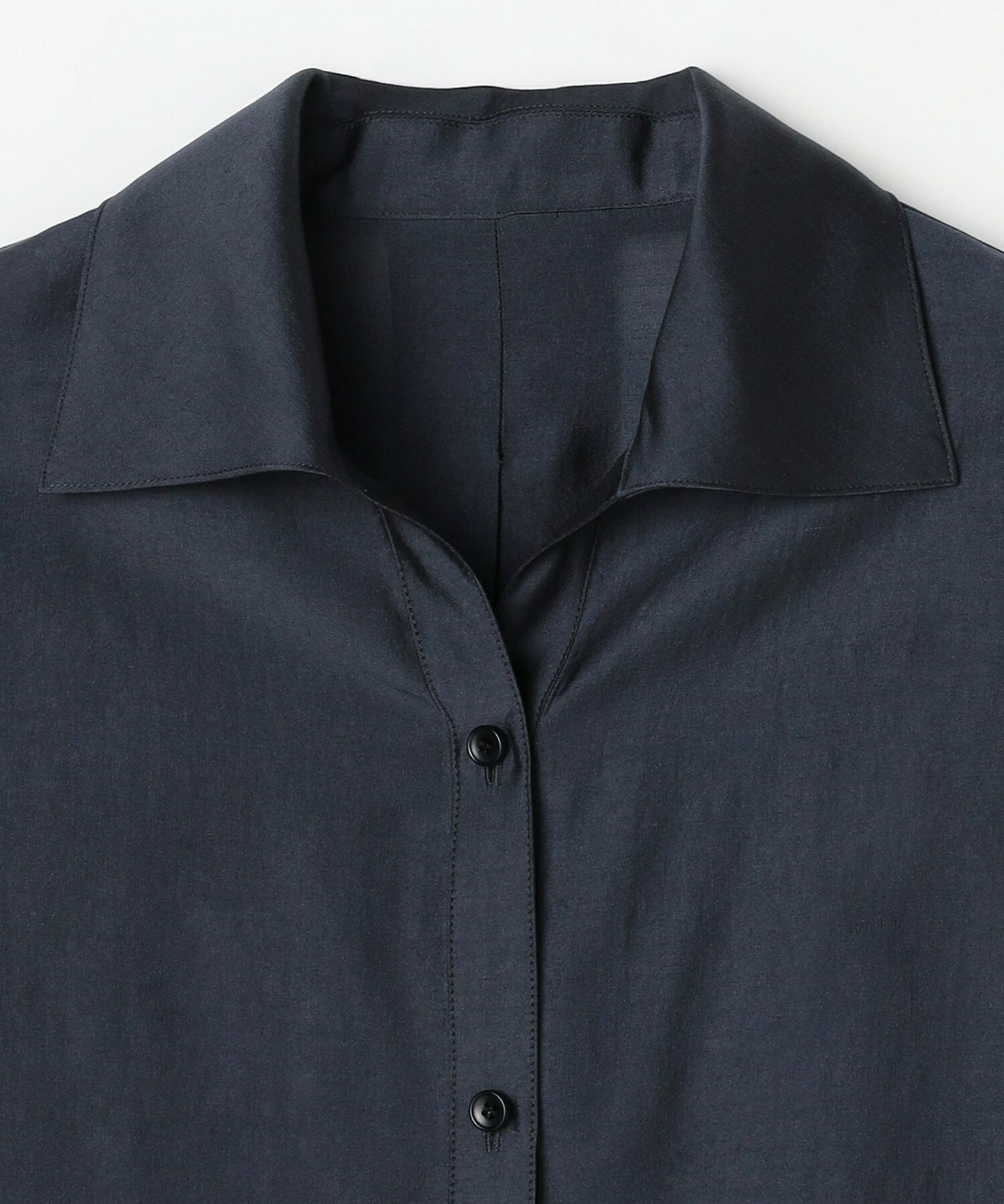 【L'EQUIPE】シャイニーローンシャツブラウス 詳細画像 ネイビー 15