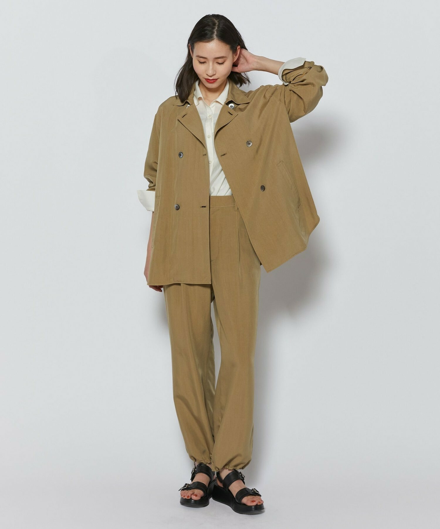 【L'EQUIPE】シャイニーローンシャツブラウス 詳細画像 ネイビー 7