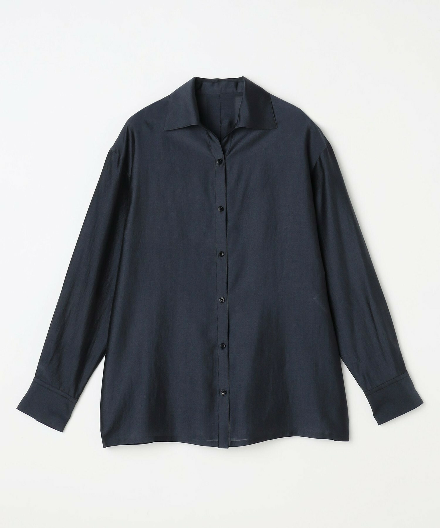 【L'EQUIPE】シャイニーローンシャツブラウス 詳細画像 ネイビー 1