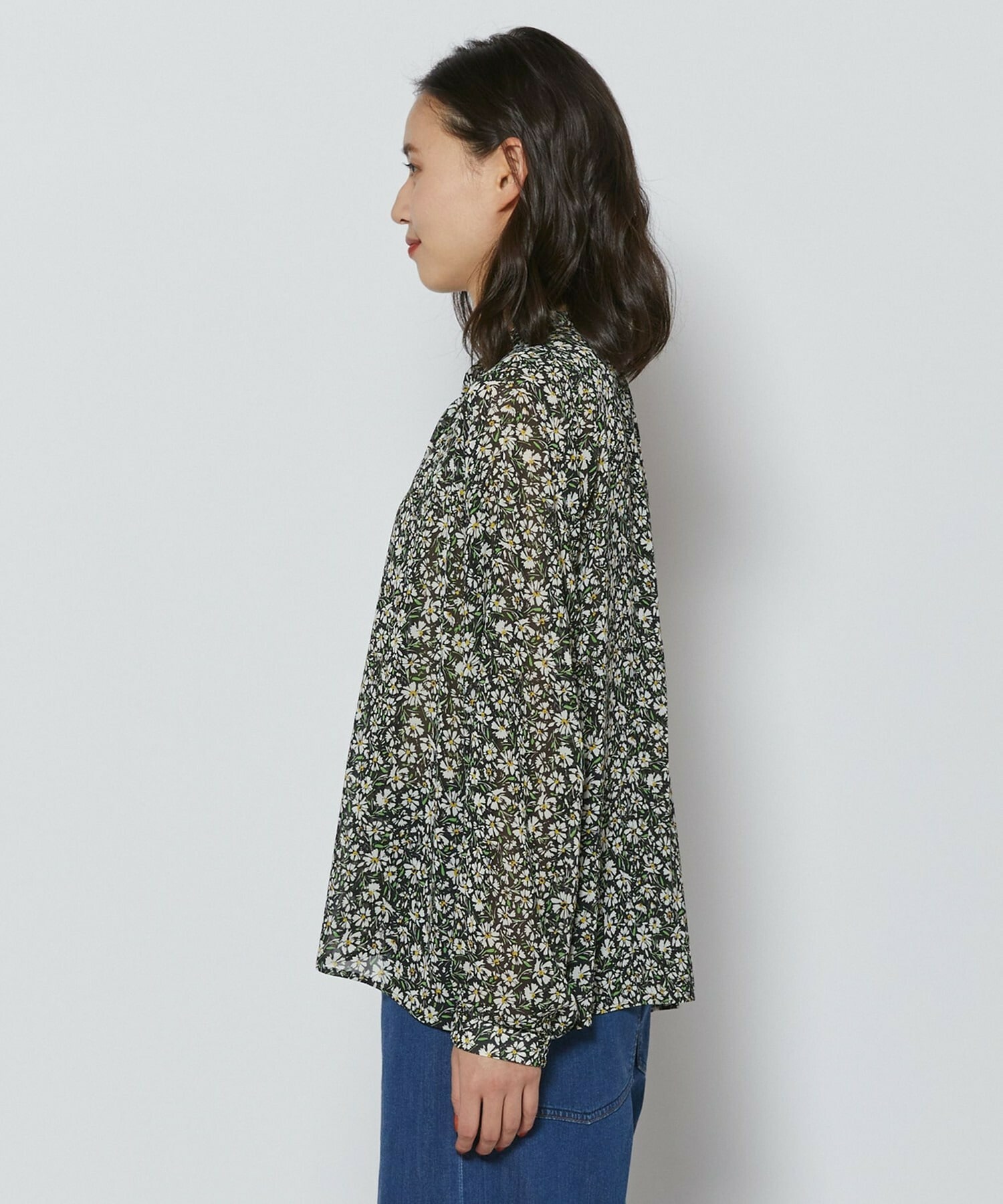 【L'EQUIPE】フローラルプリントブラウス 詳細画像 ブラック系その他 7