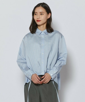 【L'EQUIPE】ウォッシャブルストライプシャツ 詳細画像 サックスブルー 1