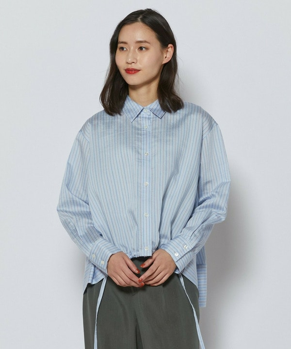 【L'EQUIPE】ウォッシャブルストライプシャツ