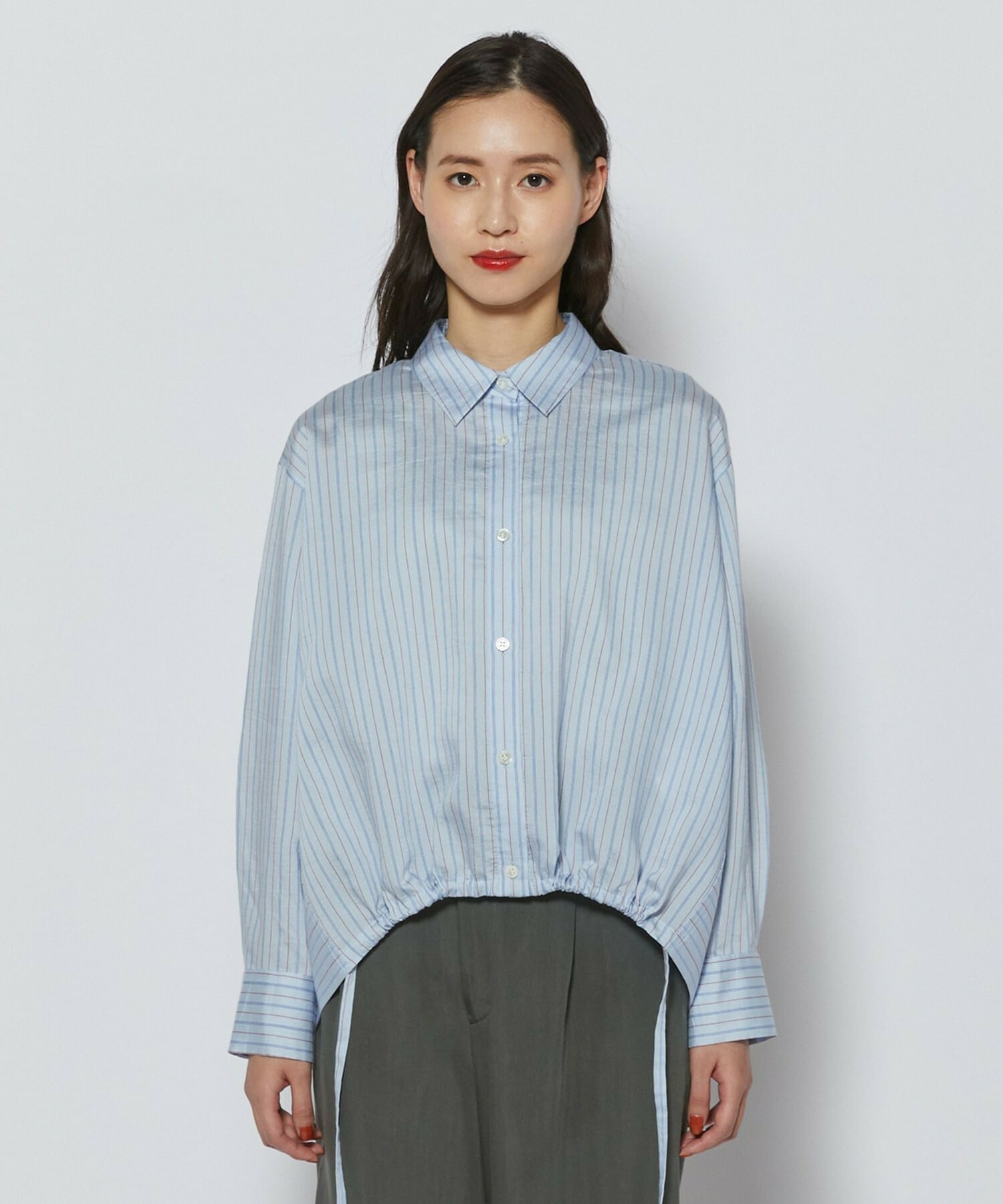 【L'EQUIPE】ウォッシャブルストライプシャツ 詳細画像 サックスブルー 15