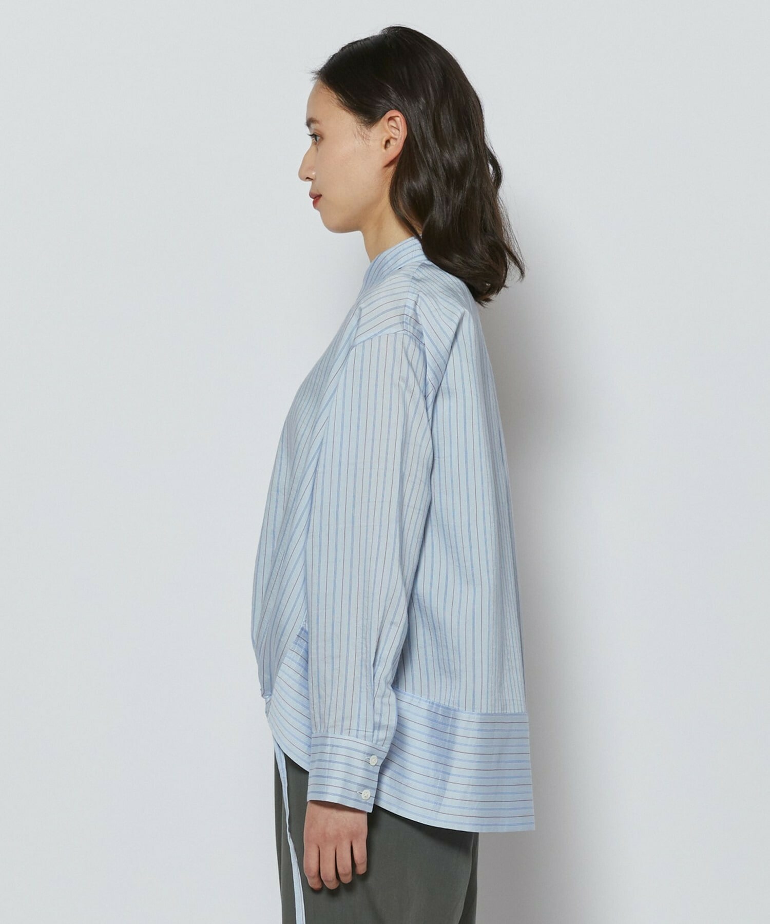 【L'EQUIPE】ウォッシャブルストライプシャツ 詳細画像 サックスブルー 16