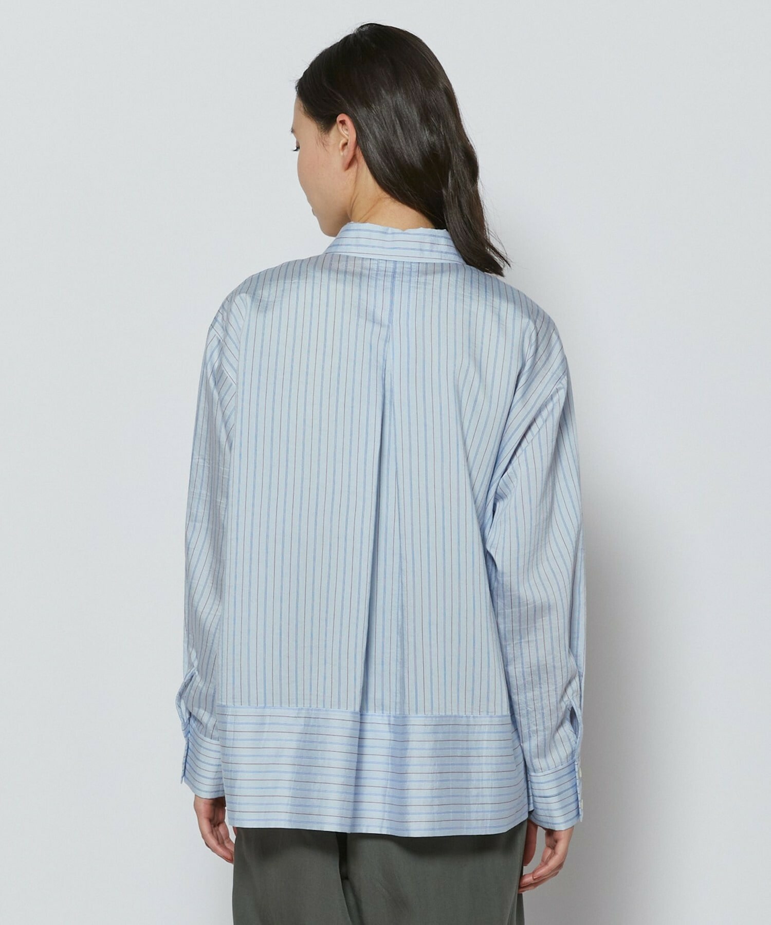 【L'EQUIPE】ウォッシャブルストライプシャツ 詳細画像 サックスブルー 17