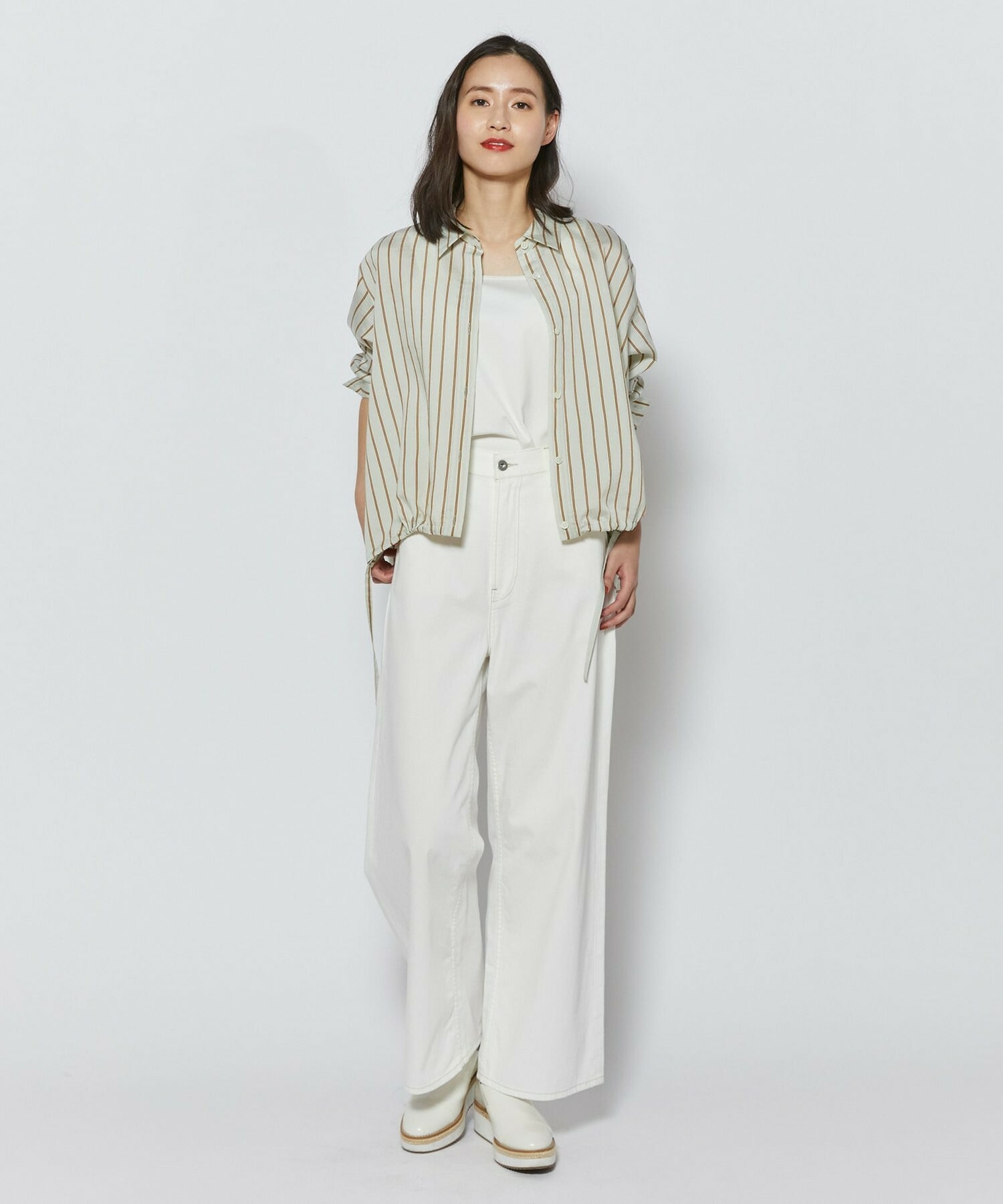 【L'EQUIPE】ウォッシャブルストライプシャツ 詳細画像 サックスブルー 4