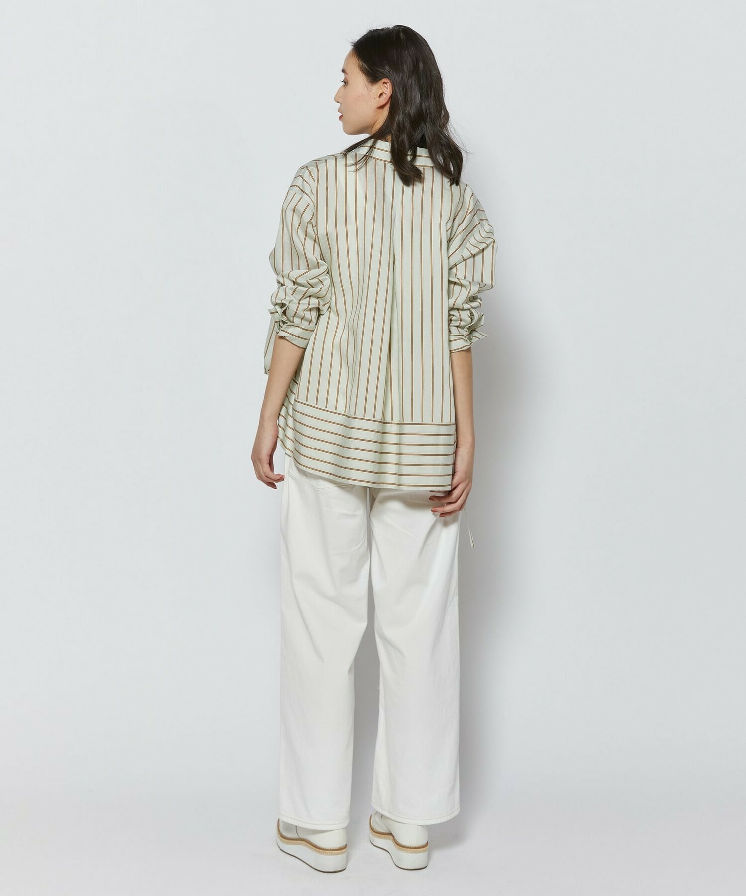 【L'EQUIPE】ウォッシャブルストライプシャツ 詳細画像 サックスブルー 6