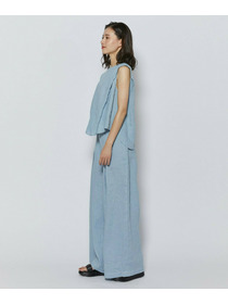 【L'EQUIPE】［eclat 2026年5月号掲載商品］ピュアリネンガーメントダイブラウス 詳細画像 サックスブルー 14