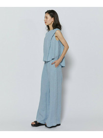 【L'EQUIPE】［eclat 2026年5月号掲載商品］ピュアリネンガーメントダイブラウス 詳細画像 サックスブルー 15