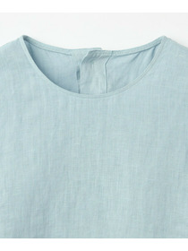 【L'EQUIPE】［eclat 2026年5月号掲載商品］ピュアリネンガーメントダイブラウス 詳細画像 サックスブルー 21