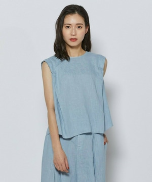 【L'EQUIPE】［eclat 2026年5月号掲載商品］ピュアリネンガーメントダイブラウス 詳細画像 サックスブルー 1