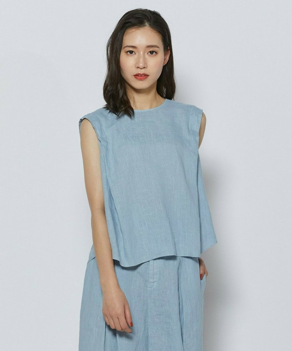 ［eclat 2026年5月号掲載商品］ピュアリネンガーメントダイブラウス［eclat 2026年5月号掲載商品］ピュアリネンガーメントダイブラウス