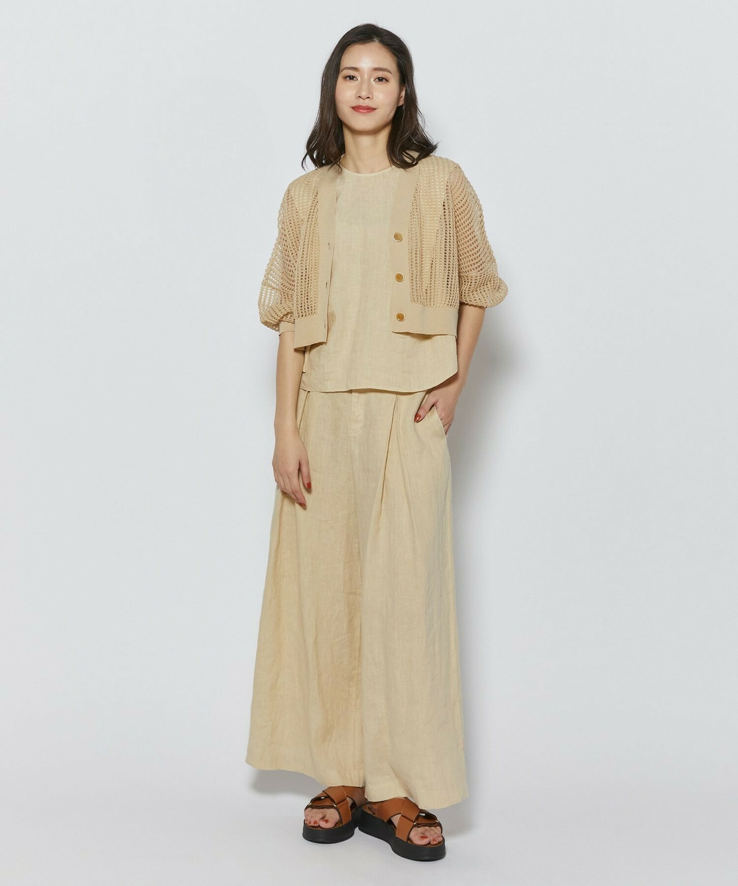 【L'EQUIPE】［eclat 2026年5月号掲載商品］ピュアリネンガーメントダイブラウス 詳細画像 サックスブルー 1