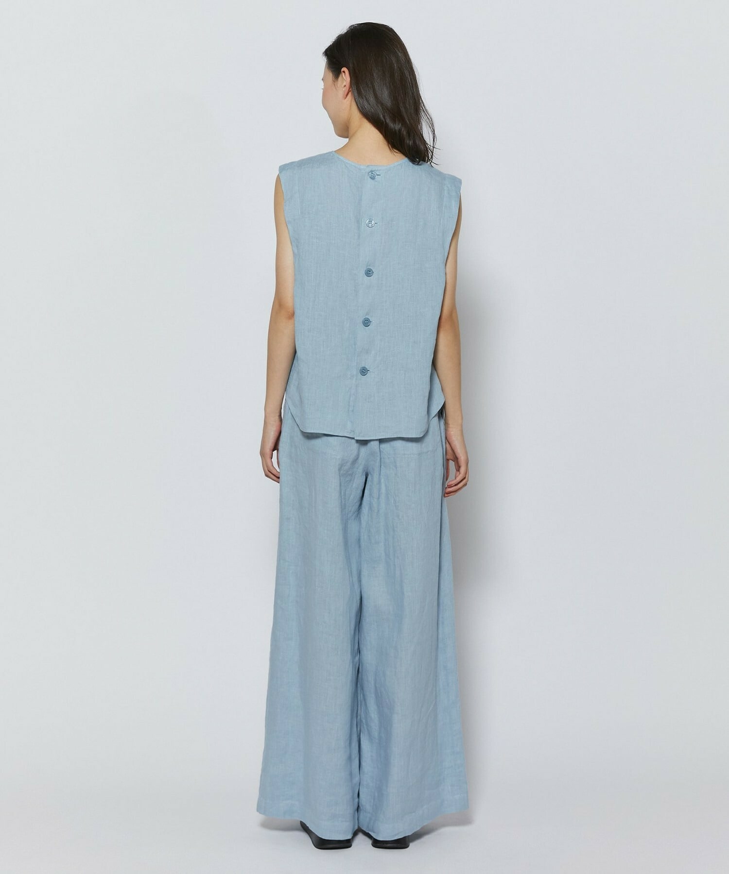 【L'EQUIPE】［eclat 2026年5月号掲載商品］ピュアリネンガーメントダイブラウス 詳細画像 サックスブルー 11