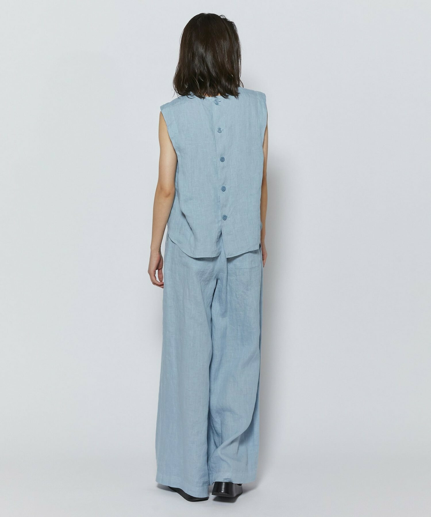 【L'EQUIPE】［eclat 2026年5月号掲載商品］ピュアリネンガーメントダイブラウス 詳細画像 サックスブルー 13