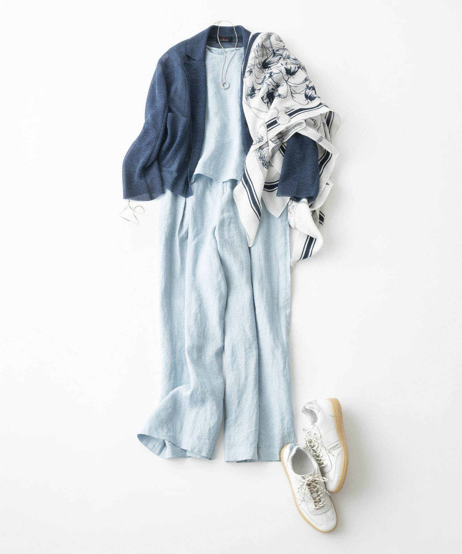 【L'EQUIPE】［eclat 2026年5月号掲載商品］ピュアリネンガーメントダイブラウス 詳細画像 サックスブルー 2