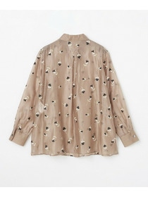 【L'EQUIPE】シアーフラワープリントシャツ 詳細画像 モカ 1