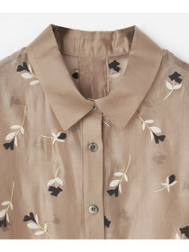 【L'EQUIPE】シアーフラワープリントシャツ 詳細画像 モカ 2