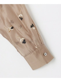 【L'EQUIPE】シアーフラワープリントシャツ 詳細画像 モカ 3