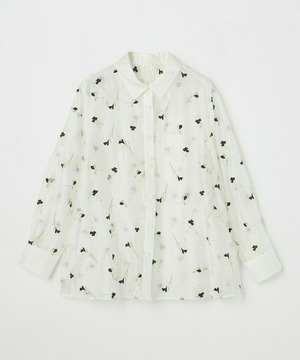 【L'EQUIPE】シアーフラワープリントシャツ 詳細画像 ホワイト 1