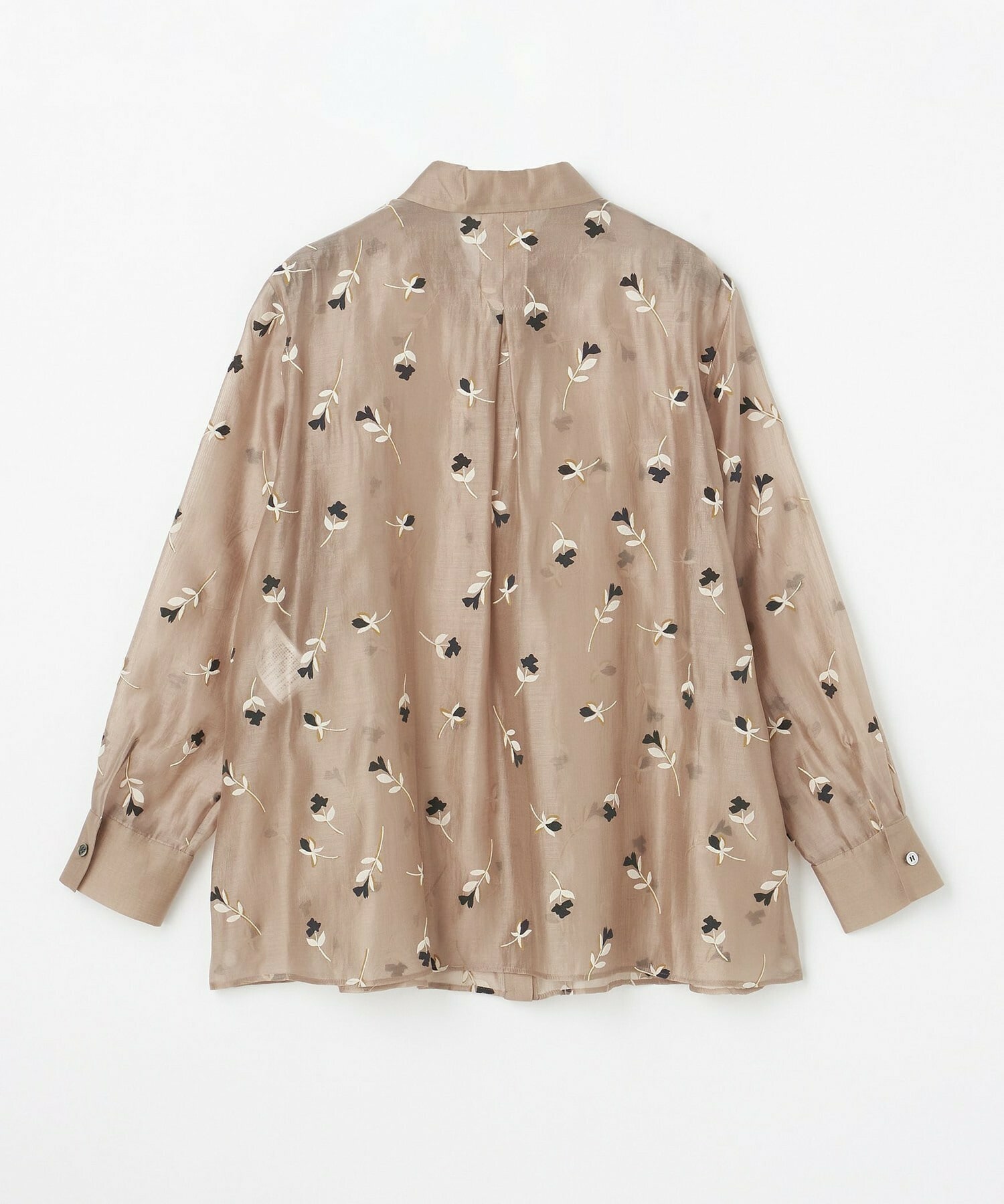 【L'EQUIPE】シアーフラワープリントシャツ 詳細画像 モカ 1