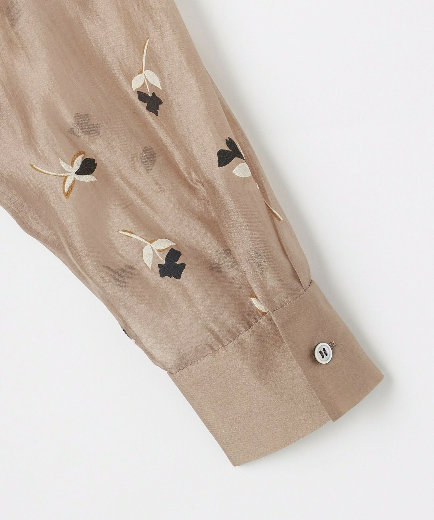 【L'EQUIPE】シアーフラワープリントシャツ 詳細画像 モカ 3