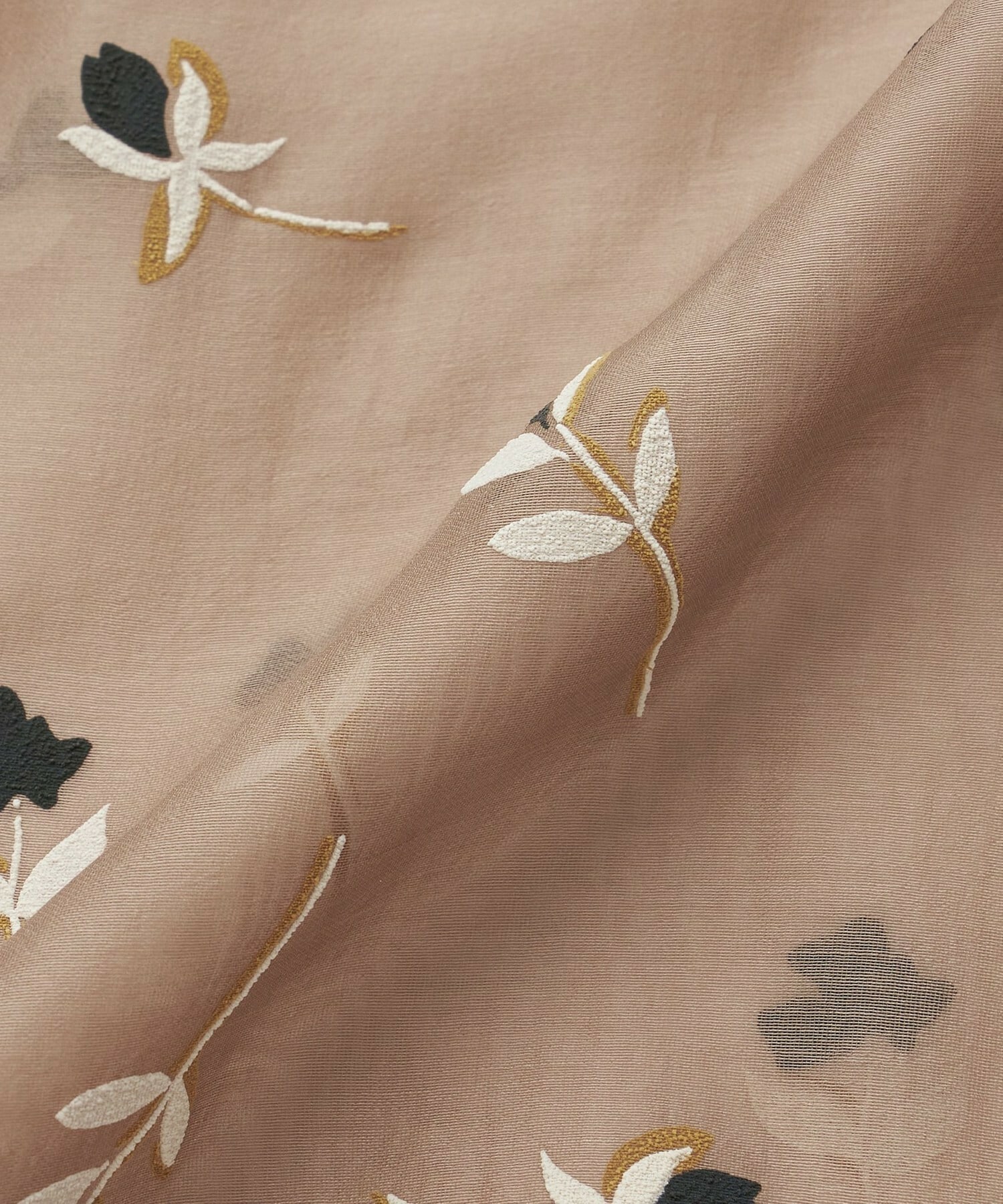 【L'EQUIPE】シアーフラワープリントシャツ 詳細画像 モカ 5