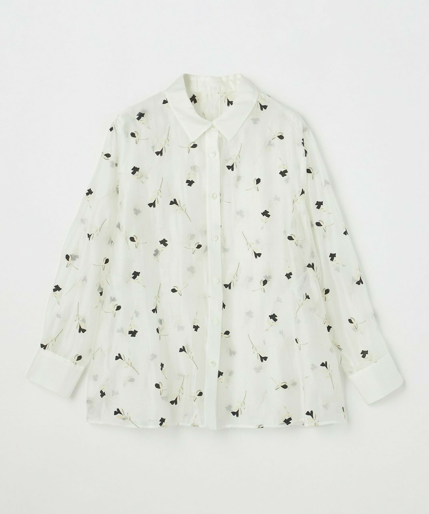 【L'EQUIPE】シアーフラワープリントシャツ 詳細画像 ホワイト 1