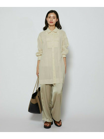 【L'EQUIPE】オーガニックコットンシアーストライプブラウス 詳細画像 アイボリー 3